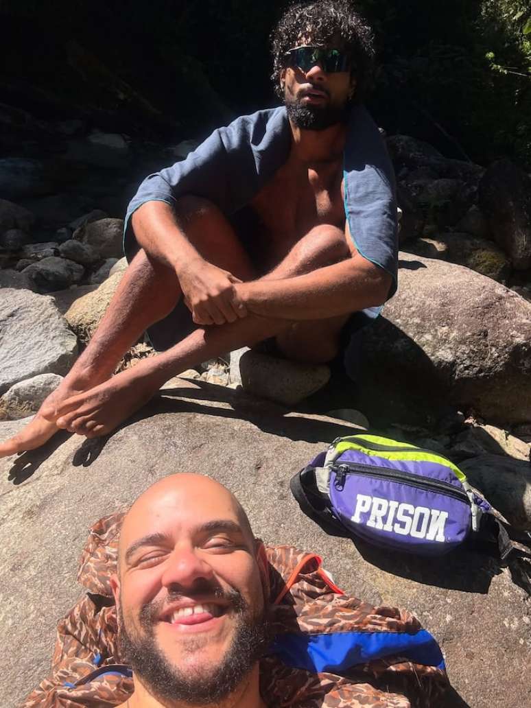 Gominho and Hélyo Felipe during a tour in Itiaiaia, Rio de Janeiro