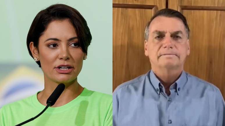 Michelle Bolsonaro e o marido