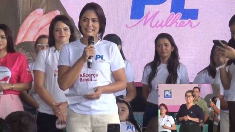 Michelle Bolsonaro durante cerimônia do PL Mulher no Pará