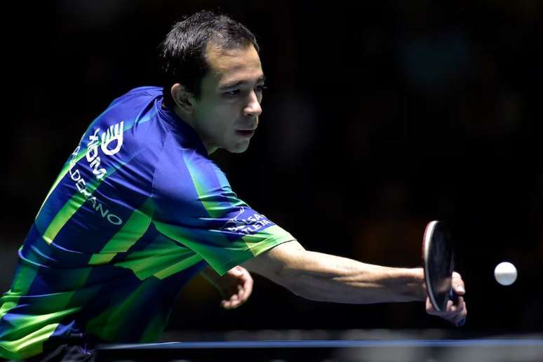 O mesa-tenista brasileiro Hugo Calderano vai à final do WTT Star Contender Foz do Iguaçu (PR)