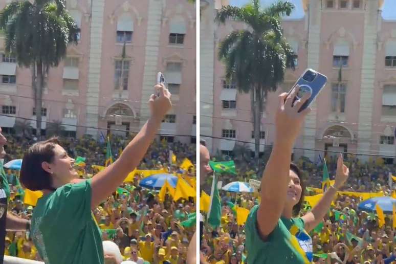 Michelle Bolsonaro em ato, em Belém
