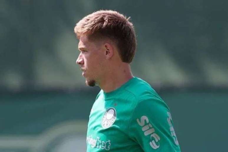 Bruno Fuchs durante treino do Palmeiras (Foto: Cesar Greco/Palmeiras)