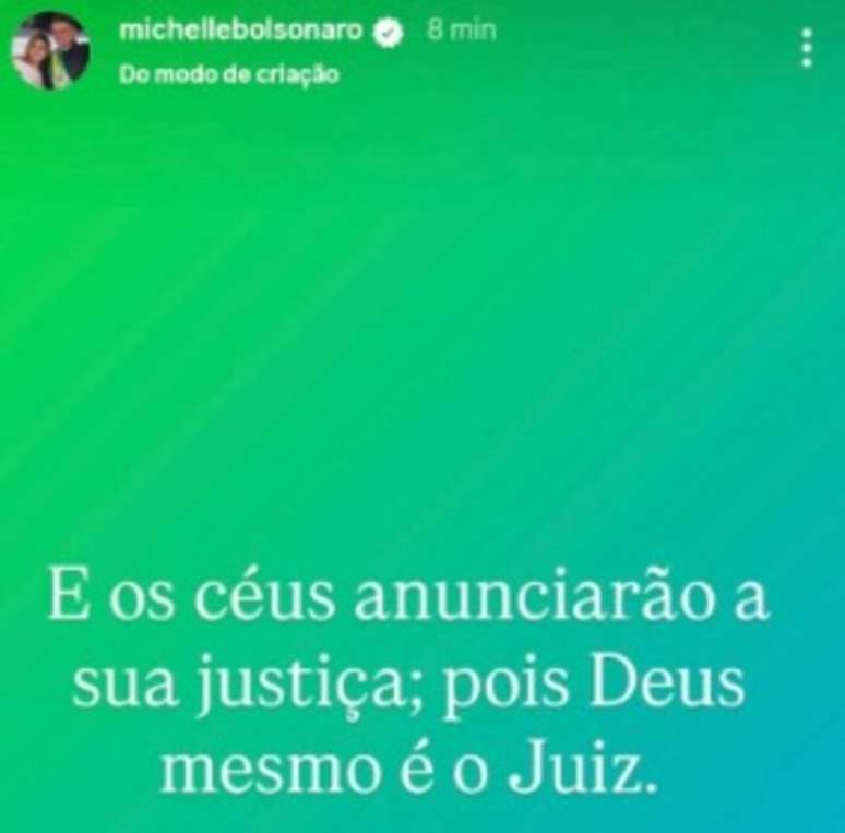 Michelle Bolsonaro usa passagem da bíblia para reagir à prisão preventiva do marido