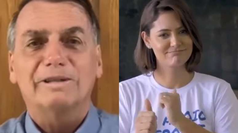 Michelle Bolsonaro e o marido
