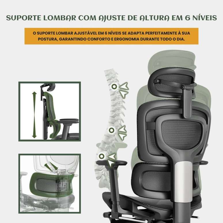 Cadeira De Escrit&oacute;rio Ergon&ocirc;mica M&ocirc;naco