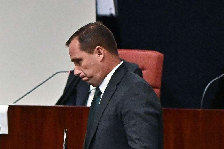 Cid durante interrogat&oacute;rio no STF; suas alega&ccedil;&otilde;es finais ser&atilde;o apresentadas antes dos demais r&eacute;us