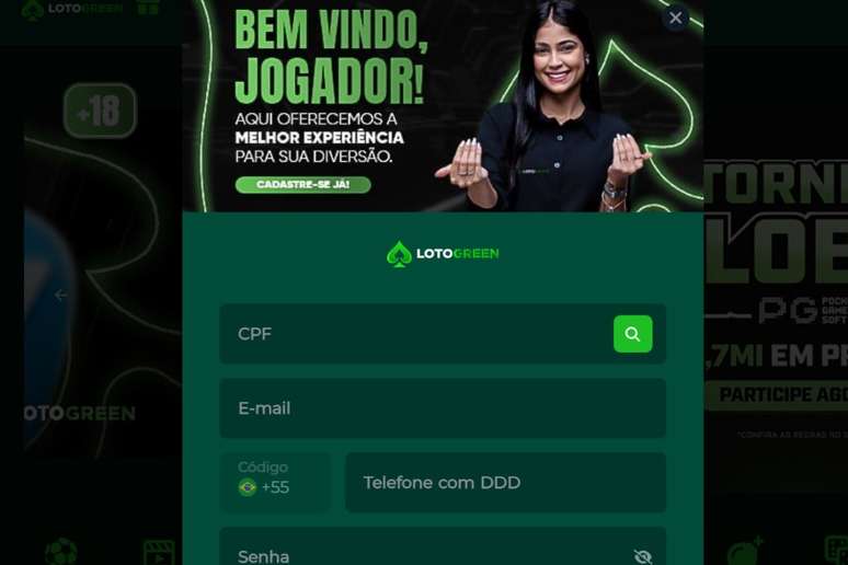 Cadastro na LotoGreen &eacute; r&aacute;pido e f&aacute;cil