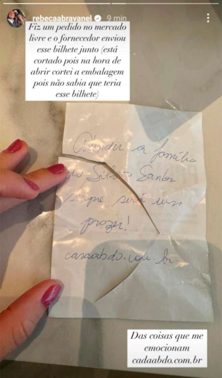 Rebeca Abravanel is enthusiastic about an unexpected ticket that cites Silvio Santos