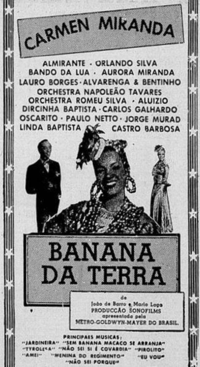 Cartaz do filme Banana da Terra, de 1939