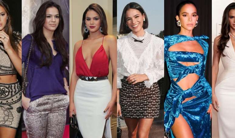Antes e depois Bruna Marquezine: 110 fotos dos looks da atriz que comprovam sua trajetória e evolução impressionante na moda.