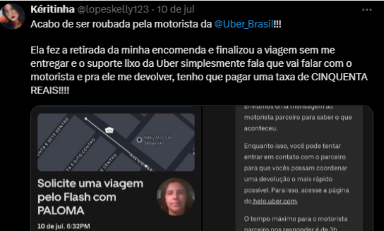 Usu&aacute;ria de Bras&iacute;lia exp&ocirc;s o caso nas redes sociais