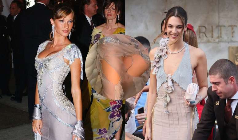 Há 22 anos, Gisele Bündchen brilhava com look vintage Dolce & Gabanna no Met Gala; duas décadas depois ele foi destruído pela atual de seu ex.
