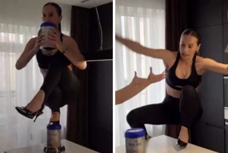 The Russian influencer breaks the column as he tries to reproduce the challenge inspired by Nicki Minaj