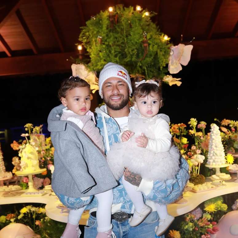 Neymar and Daughters Mavie and Helena Neymar and Daughters Mavie and Helena