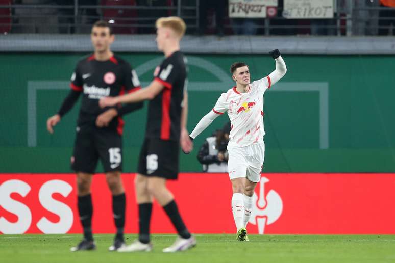 Sesko comemorando um gol pelo RB Leipzig 