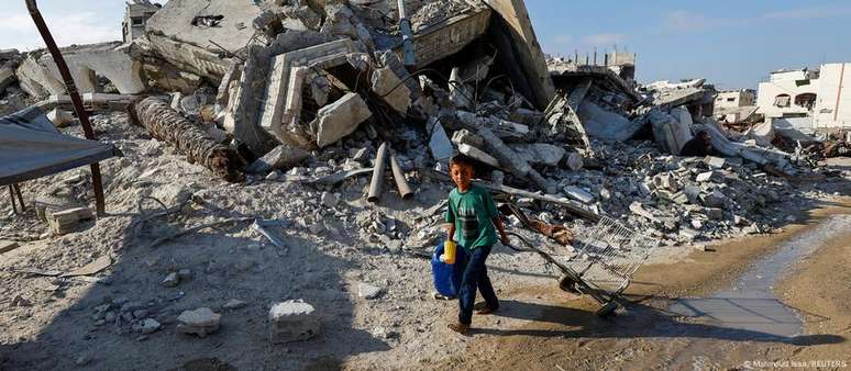 Cidade mais populosa na Faixa de Gaza antes do in&iacute;cio da guerra, Cidade de Gaza hoje est&aacute; em ru&iacute;nas