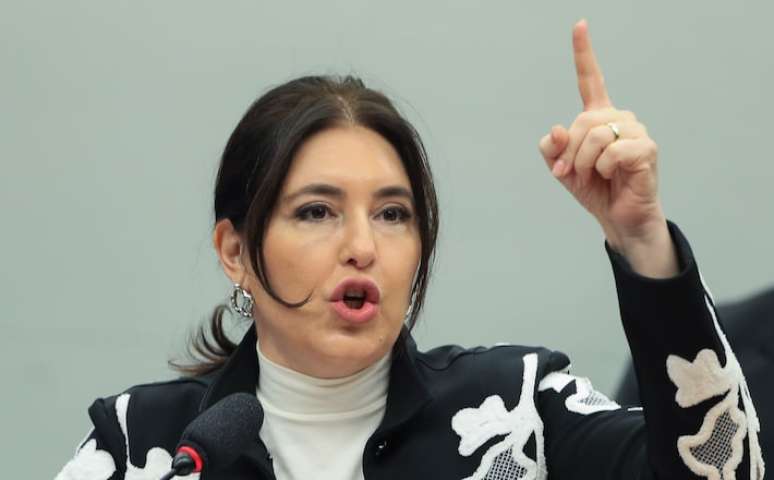 Brasília (DF), 09/07/2025 - ECONOMIA TEBET 09-0-72025 Ministra do Planejamento e Orçamento, Simone Tebet, durante audiência pública em Tres comissoes da Câmara.