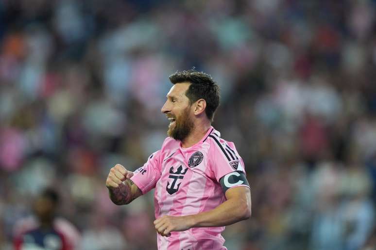 Messi comemorando um gol pelo Inter Miami 