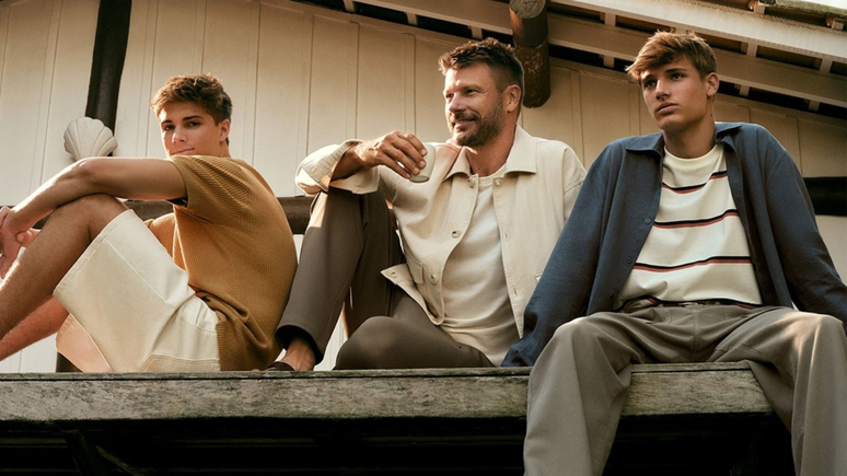 Rodrigo Hilbert com os filhos em campanha de Dia dos Pais 