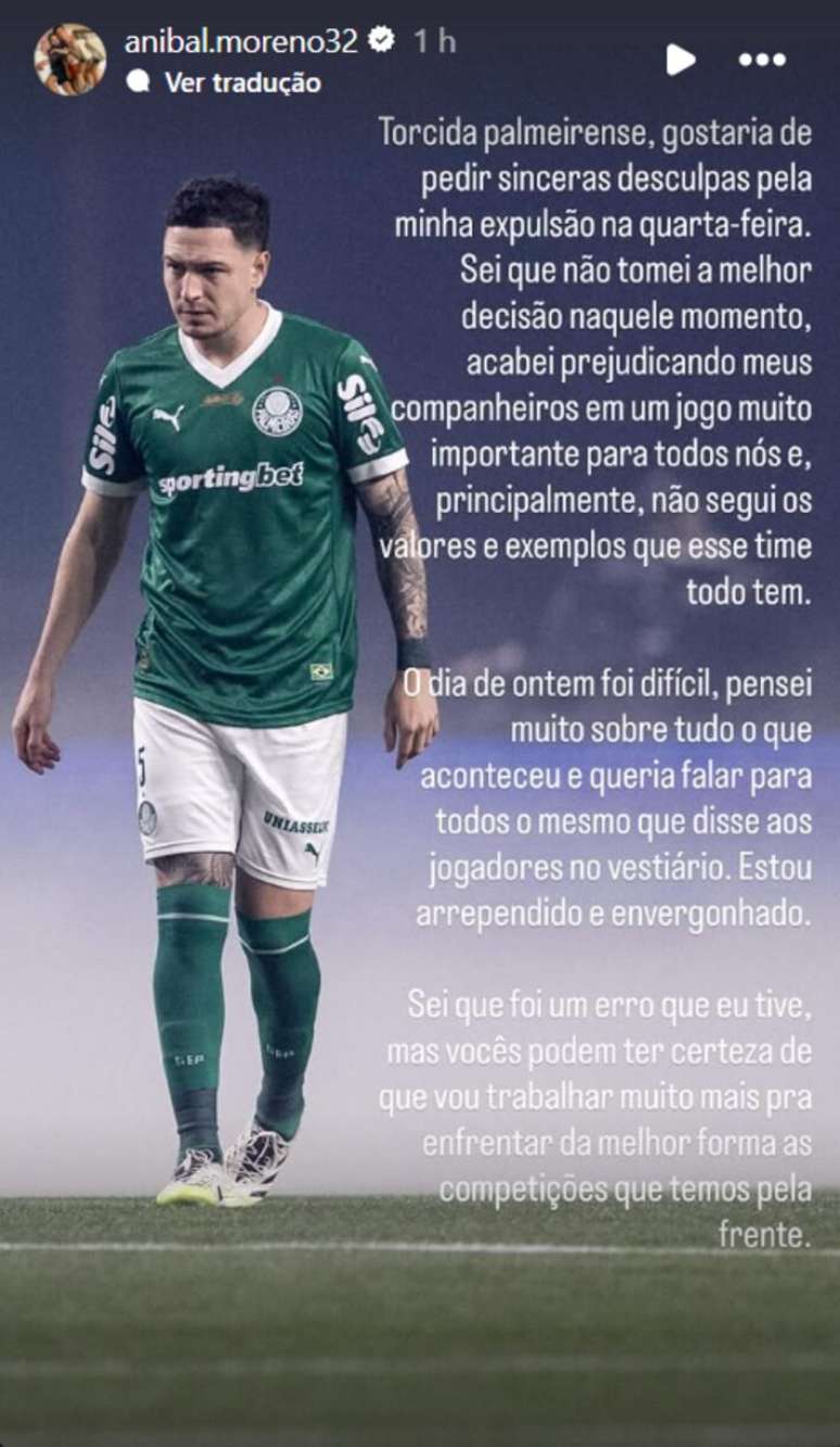 An&iacute;bal Moreno pede desculpas por expuls&atilde;o no d&eacute;rbi.