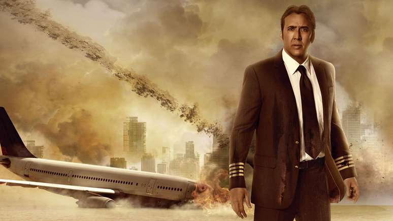 Em O Apocalipse, Nicolas Cage interpreta o piloto de um avião no qual dezenas de passageiros desapareceram no ar