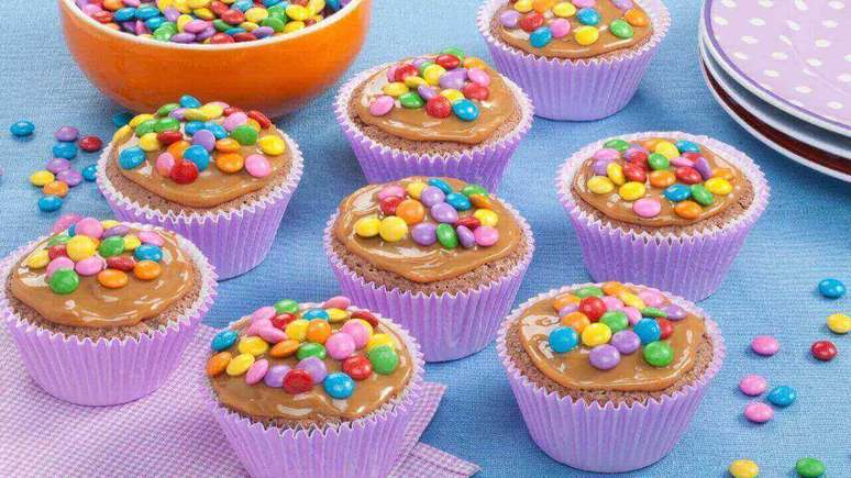 Colored pastry cupcake that children will love