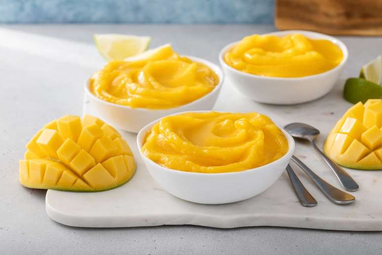 Homemade mango ice cream with yogurt Homemade mango ice cream with yogurt