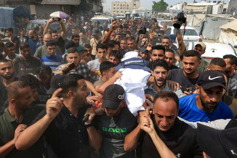 Funeral de jornalistas da Al Jazeera na Cidade de Gaza 11/8/2025