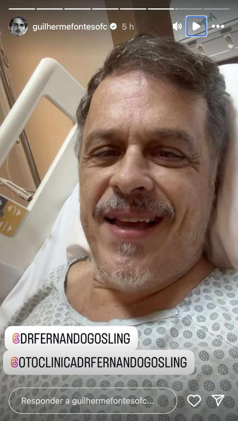 Guilherme Fontes passou por cirurgia no ouvido -