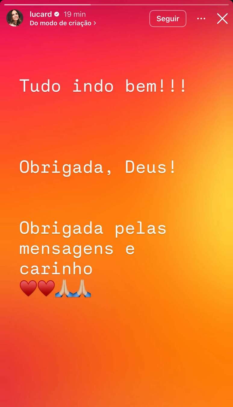 Luciana Cardoso, esposa de Faust&atilde;o, quebra o sil&ecirc;ncio e se pronuncia sobre o estado de sa&uacute;de do apresentador - Reprodu&ccedil;&atilde;o/ Instagram