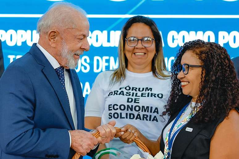 Presidente Luiz Inácio Lula da Silva durante a abertura da 4ª Conferência Nacional de Economia Solidária (Conaes), no Palácio do Planalto, em Brasília (DF).