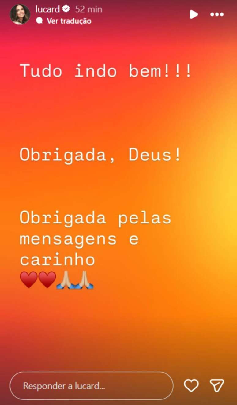 Luciana Cardoso se pronuncia sobre estado de sa&uacute;de de Faust&atilde;o.