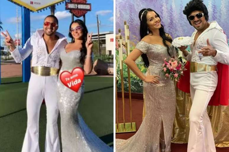 Stêfania e Tirullipa renovam votos em Las Vegas