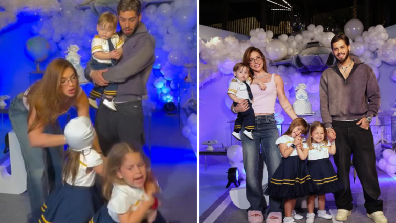 Filhas de Virginia Fonseca e Zé Felipe brigam durante 'parabéns' de irmão caçula 