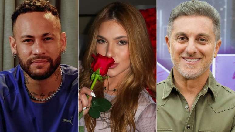 Montagem de fotos de Neymar Jr., Virginia Fonseca e Luciano Huck, apresentador da Dan&ccedil;a dos Famosos