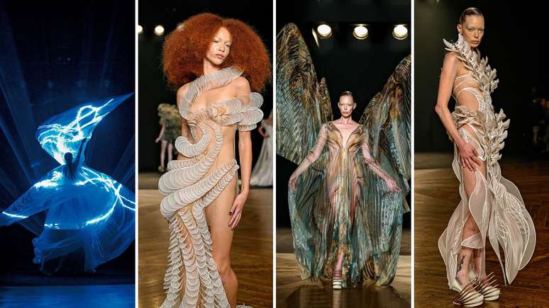 Iris Van Herpen encanta com vestido bioluminescente criado a partir de 125 milhões de algas vivas - Getty Images