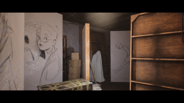 T&iacute;tulo brinca bastante com os len&ccedil;&oacute;is que imitam fantasmas espalhados pela casa