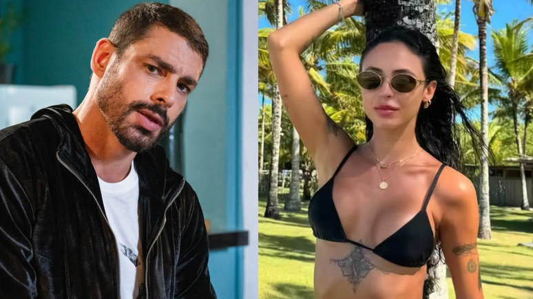 Cauã Reymond e namorada posam no espelho da mansão do ator pré-noitada