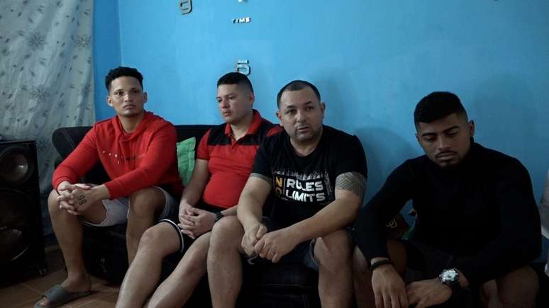 Mervin Yamarte, Andy Perozo, Ringo Rinc&oacute;n e Edwuar Hern&aacute;ndez conversaram com a BBC News Mundo no Estado de Zulia, na Venezuela