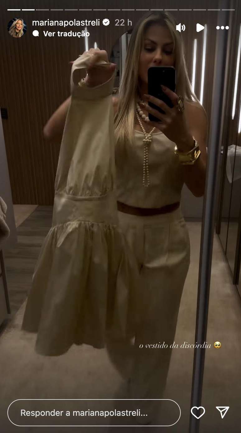 Eduardo Costa reprova look da esposa, Mariana PolastreliEduardo Costa reprova look da esposa, Mariana Polastreli - Reprodu&ccedil;&atilde;o/ Instagram