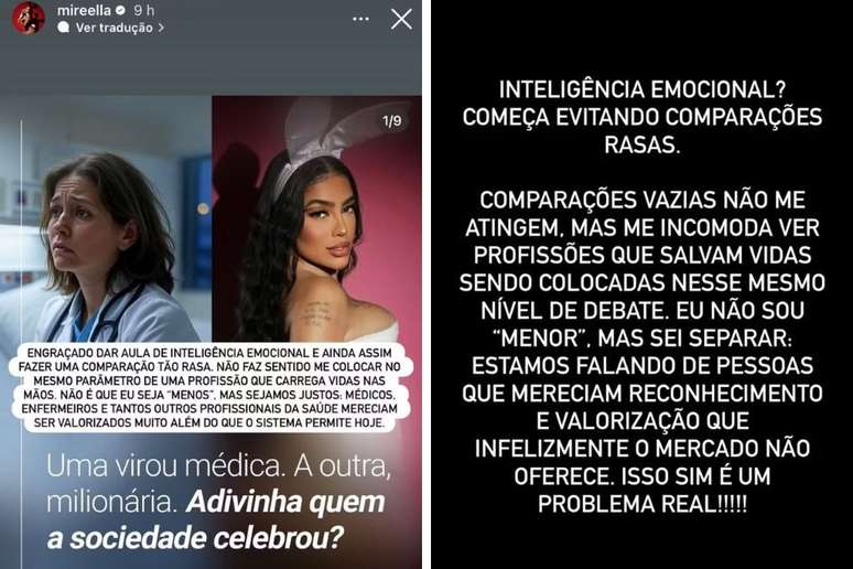 MC criticou post que diz que ela ficou milionária, enquanto médicos não são valorizados.
