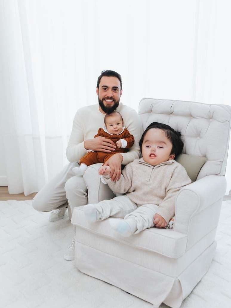 Gabriel Massa and his two children, David and Noah