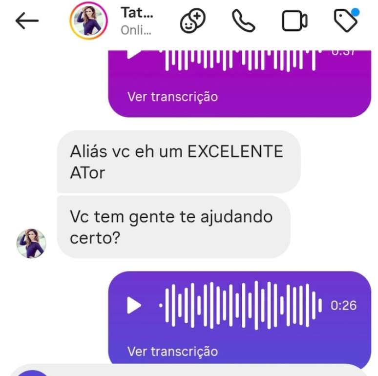 Paulo recebe mensagens de Tat&aacute; Werneck sobre ajuda profissional