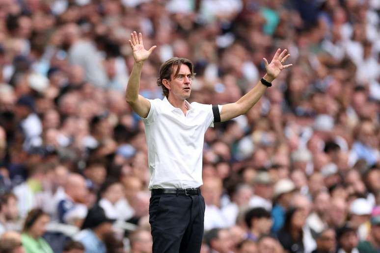 Thomas Frank durante a vit&oacute;ria do Tottenham sobre o Burnley 