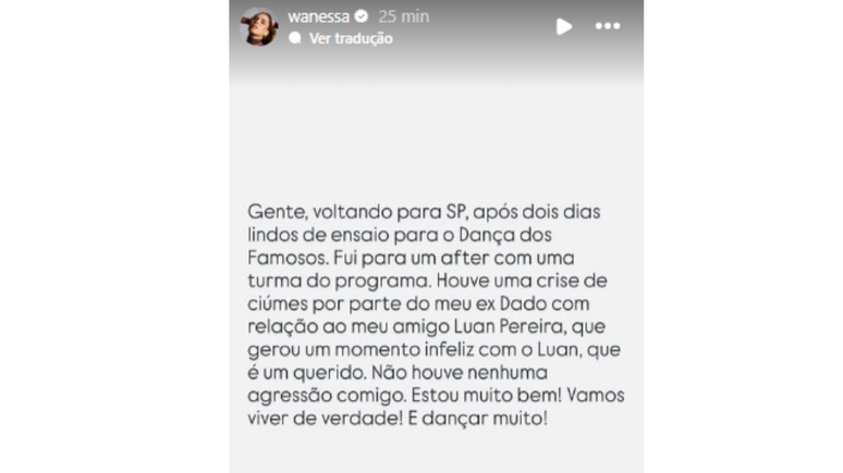 Wanessa Camargo denies being a victim of aggression of Dodo Dolabella Wanessa Camargo denies being a victim of aggression of Dodo Dolabella
