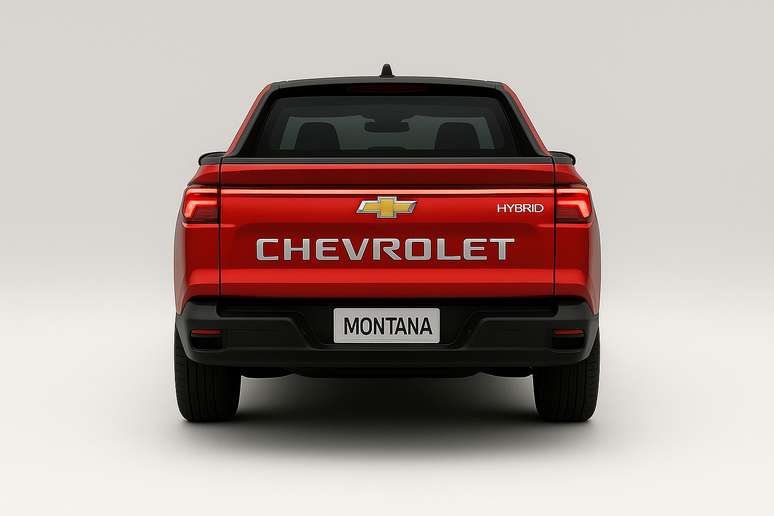 Renderização do Chevrolet Montana Hybrid 2028