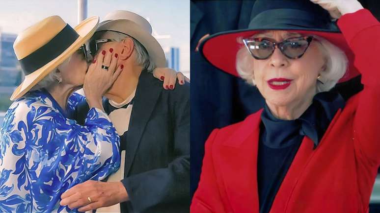 Fernanda Montenegro posta beijo com colega da velha guarda