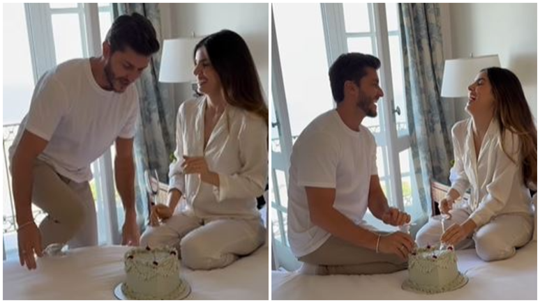 Camila Queiroz e Klebber Toledo revelaram nas redes sociais, nesta segunda-feira, 25, que o bebê que estão esperando será uma menina