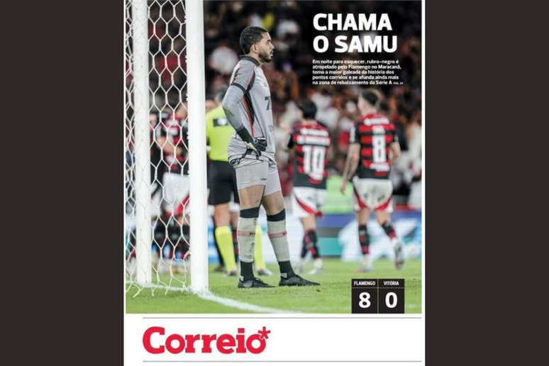 Jornal Correio ap&oacute;s goleada hist&oacute;rica do Flamengo &ndash;