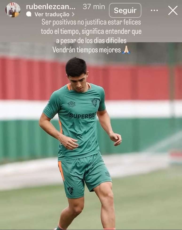 Stories de Lezcano, do Fluminense, sobre seu momento na temporada &ndash;